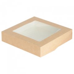 Коробка для печенья/конфет с окном крафт 20х20х4 см OSQ Tabox PRO 1500; 9643042    